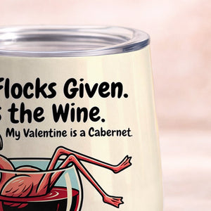Personalized "Zero Flocks Given" Flamingo Wine Tumbler - Insulated & Funny Wine Lover Gift - FlamingoAholic