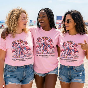 Pink, Proud, & Flockin' to 250 America Besties Forever Shirt - FlamingoAholic