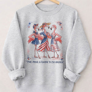 Pink, Proud, & Flockin' to 250 America Besties Shirt - FlamingoAholic