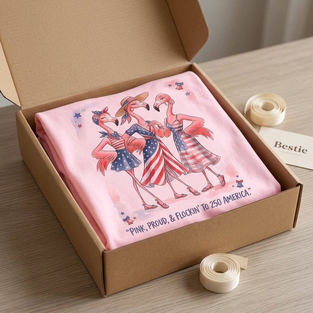 Pink, Proud, & Flockin' to 250 America Besties Shirt - FlamingoAholic