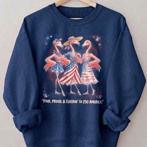 Pink, Proud, & Flockin' to 250 America Besties Shirt - FlamingoAholic