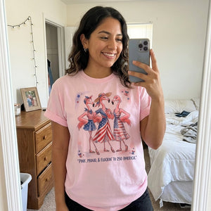 Pink, Proud, & Flockin' to 250 America Besties Shirt - FlamingoAholic