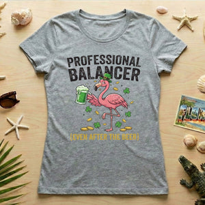 Professional Balancer Even After Beer Flamingo St. Patrick's Day T-Shirt - Funny Irish Pub Crawl Tee - FlamingoAholic