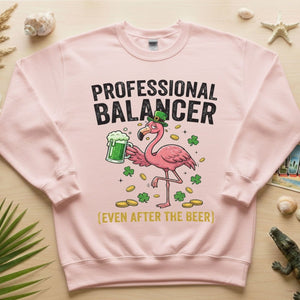 Professional Balancer Even After Beer Flamingo St. Patrick's Day T-Shirt - Funny Irish Pub Crawl Tee - FlamingoAholic