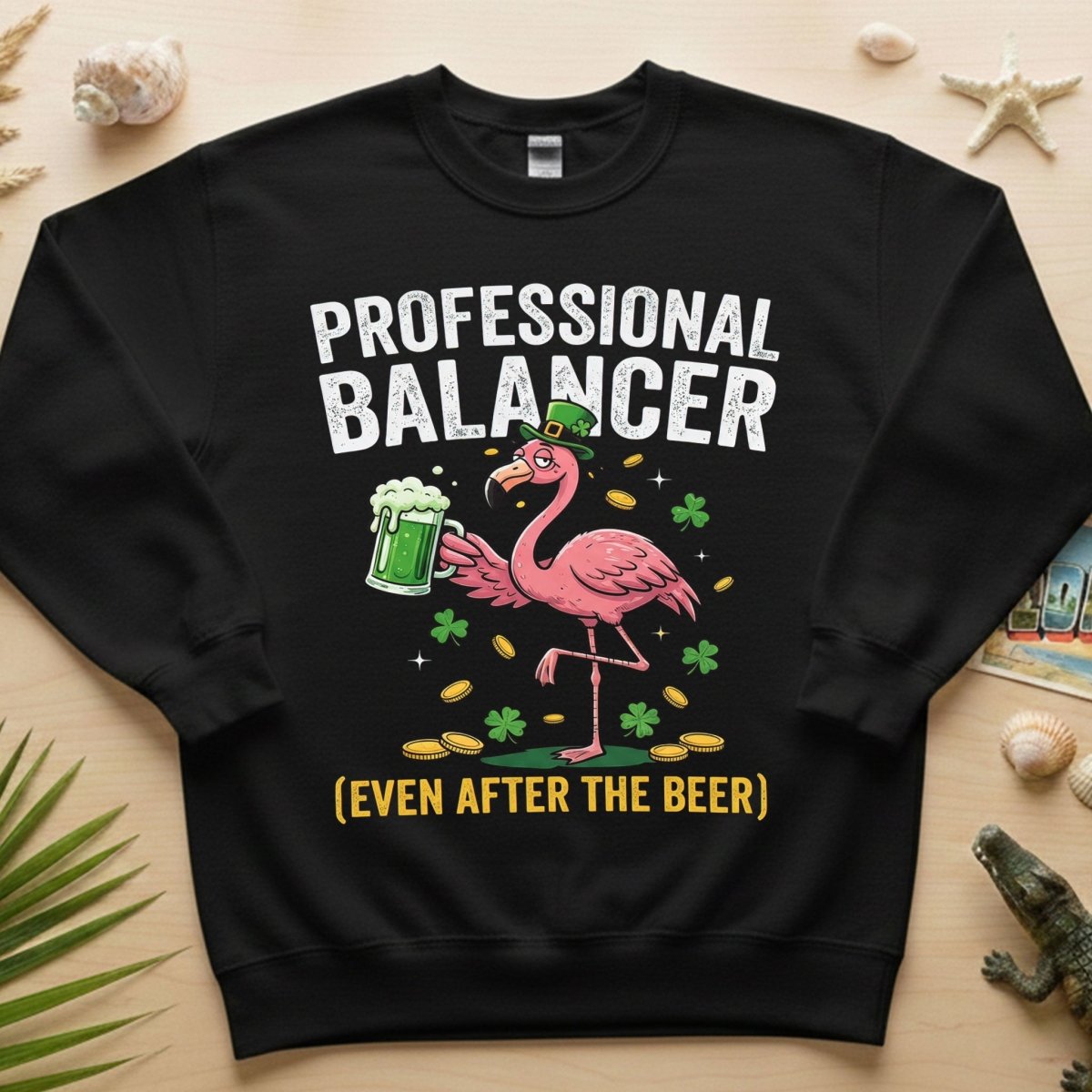 Professional Balancer Even After Beer Flamingo St. Patrick's Day T-Shirt - Funny Irish Pub Crawl Tee - FlamingoAholic