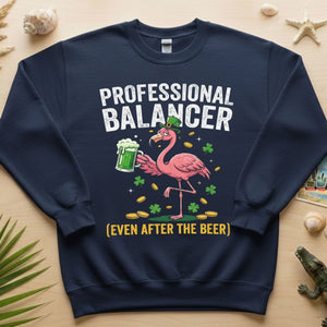 Professional Balancer Even After Beer Flamingo St. Patrick's Day T-Shirt - Funny Irish Pub Crawl Tee - FlamingoAholic