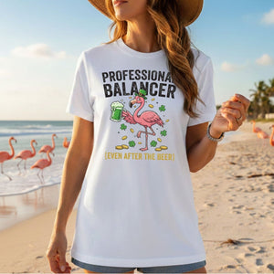 Professional Balancer Even After Beer Flamingo St. Patrick's Day T-Shirt - Funny Irish Pub Crawl Tee - FlamingoAholic