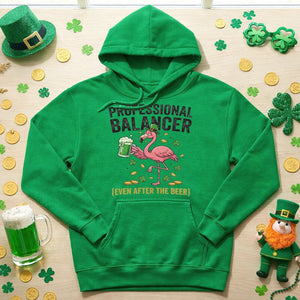 Professional Balancer Even After Beer Flamingo St. Patrick's Day T-Shirt - Funny Irish Pub Crawl Tee - FlamingoAholic
