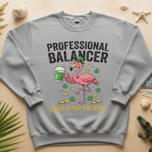 Professional Balancer Even After Beer Flamingo St. Patrick's Day T-Shirt - Funny Irish Pub Crawl Tee - FlamingoAholic