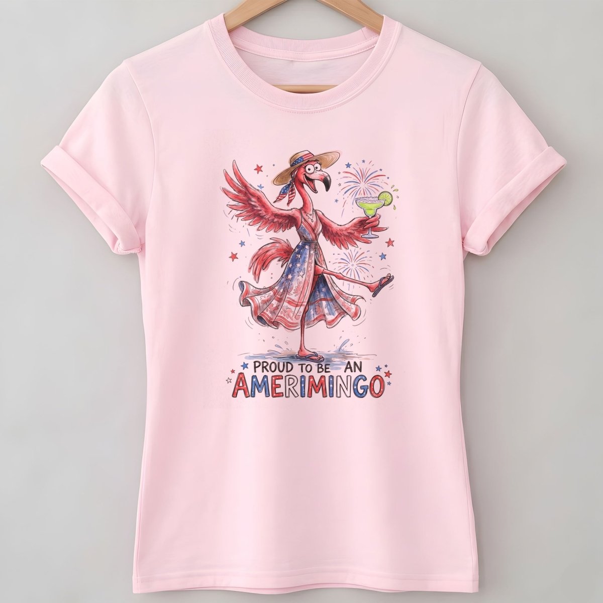 Proud to be an Amerimingo Party Flamingo July 4th Shirt - FlamingoAholic