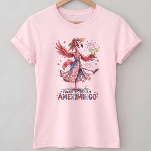 Proud to be an Amerimingo Party Flamingo July 4th Shirt - FlamingoAholic