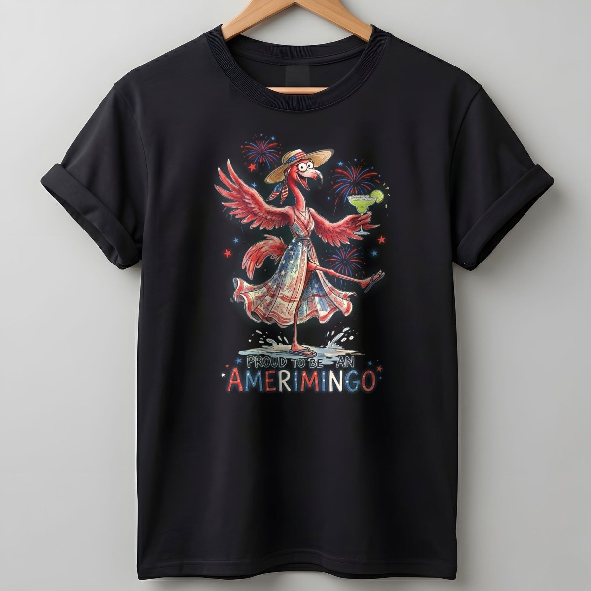 Proud to be an Amerimingo Party Flamingo July 4th Shirt - FlamingoAholic