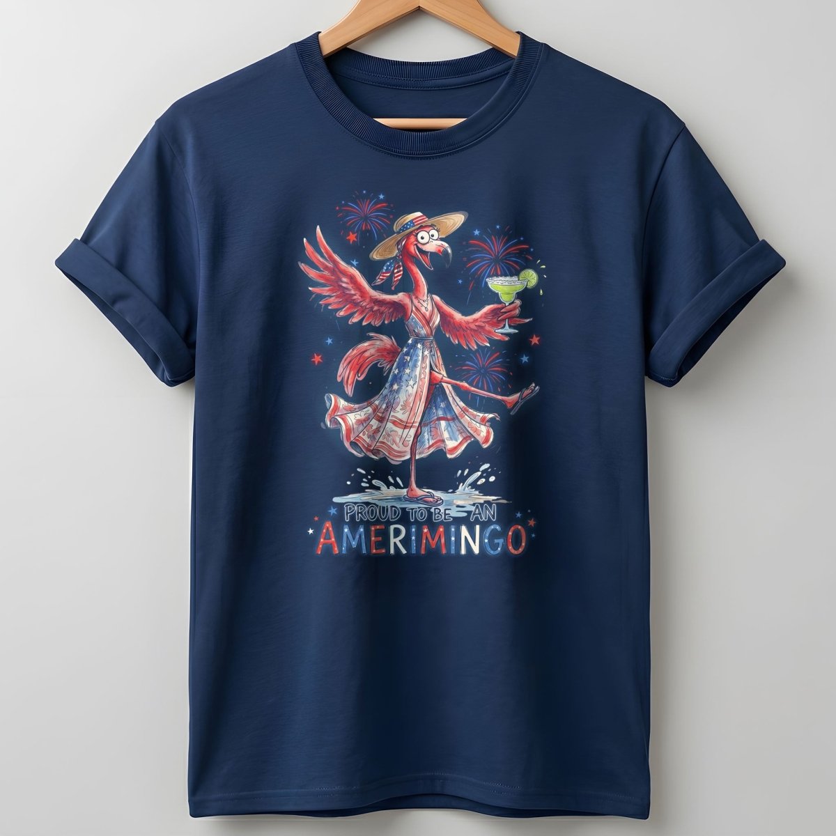Proud to be an Amerimingo Party Flamingo July 4th Shirt - FlamingoAholic