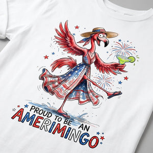 Proud to be an Amerimingo Party Flamingo July 4th Shirt - FlamingoAholic