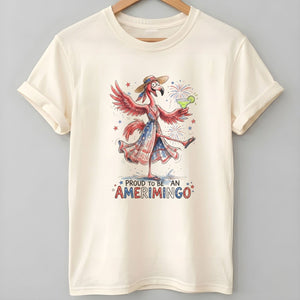 Proud to be an Amerimingo Party Flamingo July 4th Shirt - FlamingoAholic