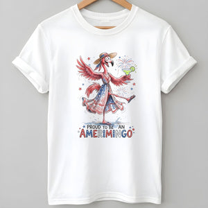 Proud to be an Amerimingo Party Flamingo July 4th Shirt - FlamingoAholic