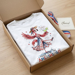 Proud to be an Amerimingo Party Flamingo July 4th Shirt - FlamingoAholic