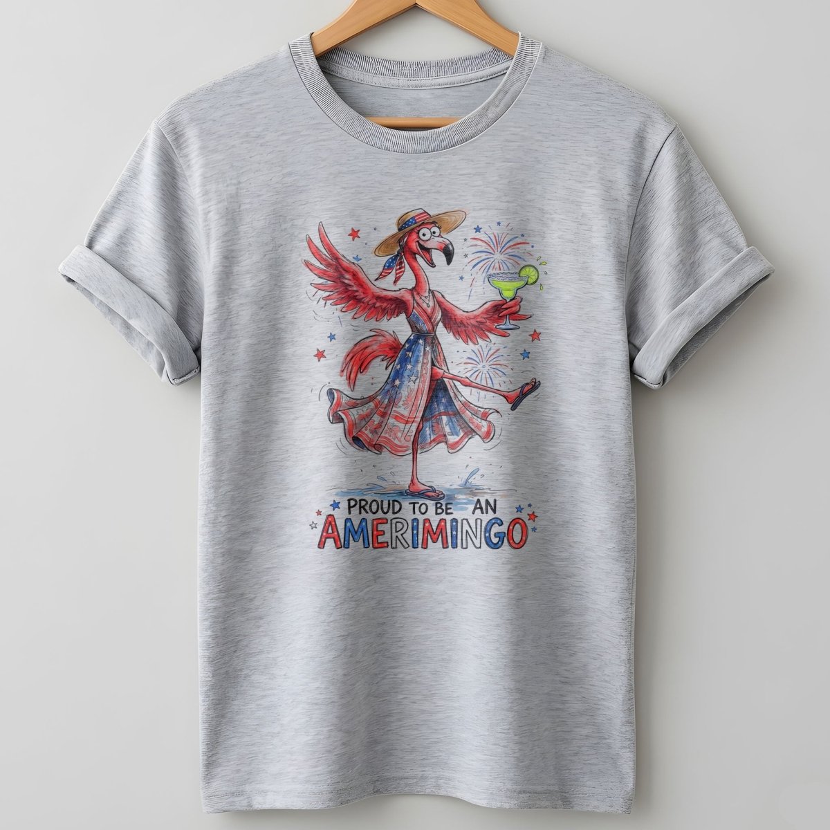 Proud to be an Amerimingo Party Flamingo July 4th Shirt - FlamingoAholic