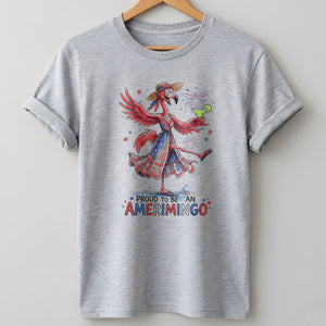 Proud to be an Amerimingo Party Flamingo July 4th Shirt - FlamingoAholic