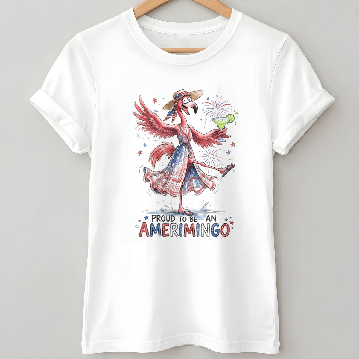 Proud to be an Amerimingo Party Flamingo July 4th Shirt - FlamingoAholic