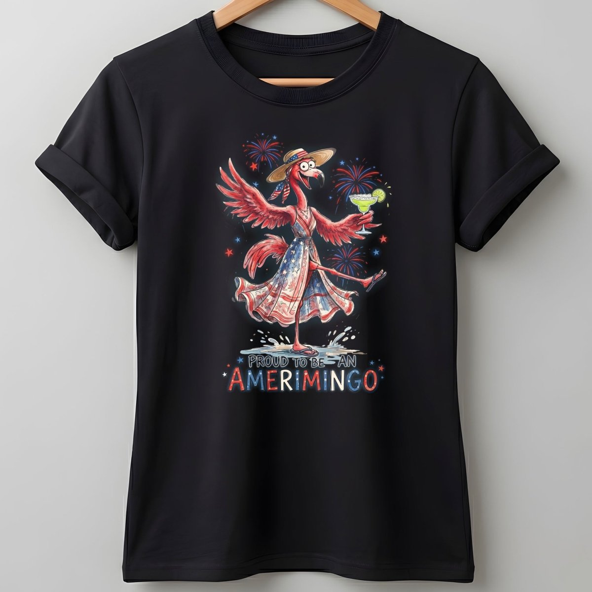 Proud to be an Amerimingo Party Flamingo July 4th Shirt - FlamingoAholic