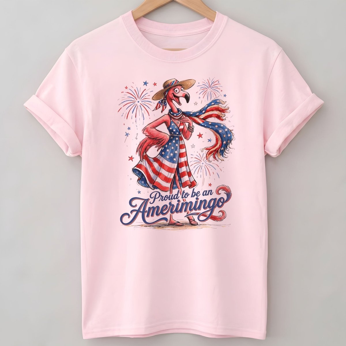 Proud to be an Amerimingo Patriotic Flamingo July 4th Shirt - FlamingoAholic