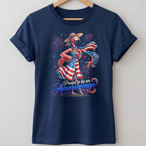 Proud to be an Amerimingo Patriotic Flamingo July 4th Shirt - FlamingoAholic