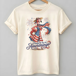 Proud to be an Amerimingo Patriotic Flamingo July 4th Shirt - FlamingoAholic
