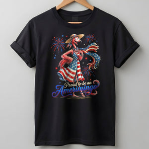 Proud to be an Amerimingo Patriotic Flamingo July 4th Shirt - FlamingoAholic