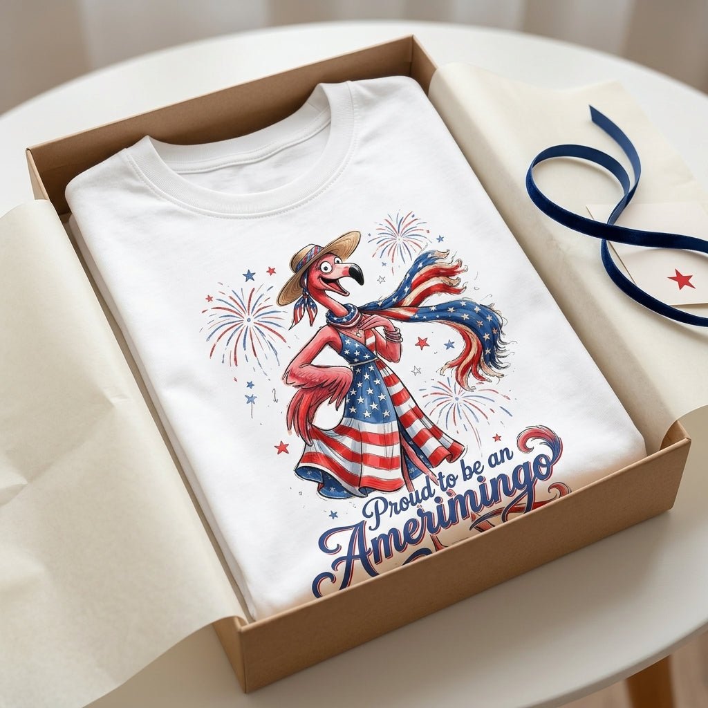 Proud to be an Amerimingo Patriotic Flamingo July 4th Shirt - FlamingoAholic