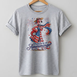 Proud to be an Amerimingo Patriotic Flamingo July 4th Shirt - FlamingoAholic