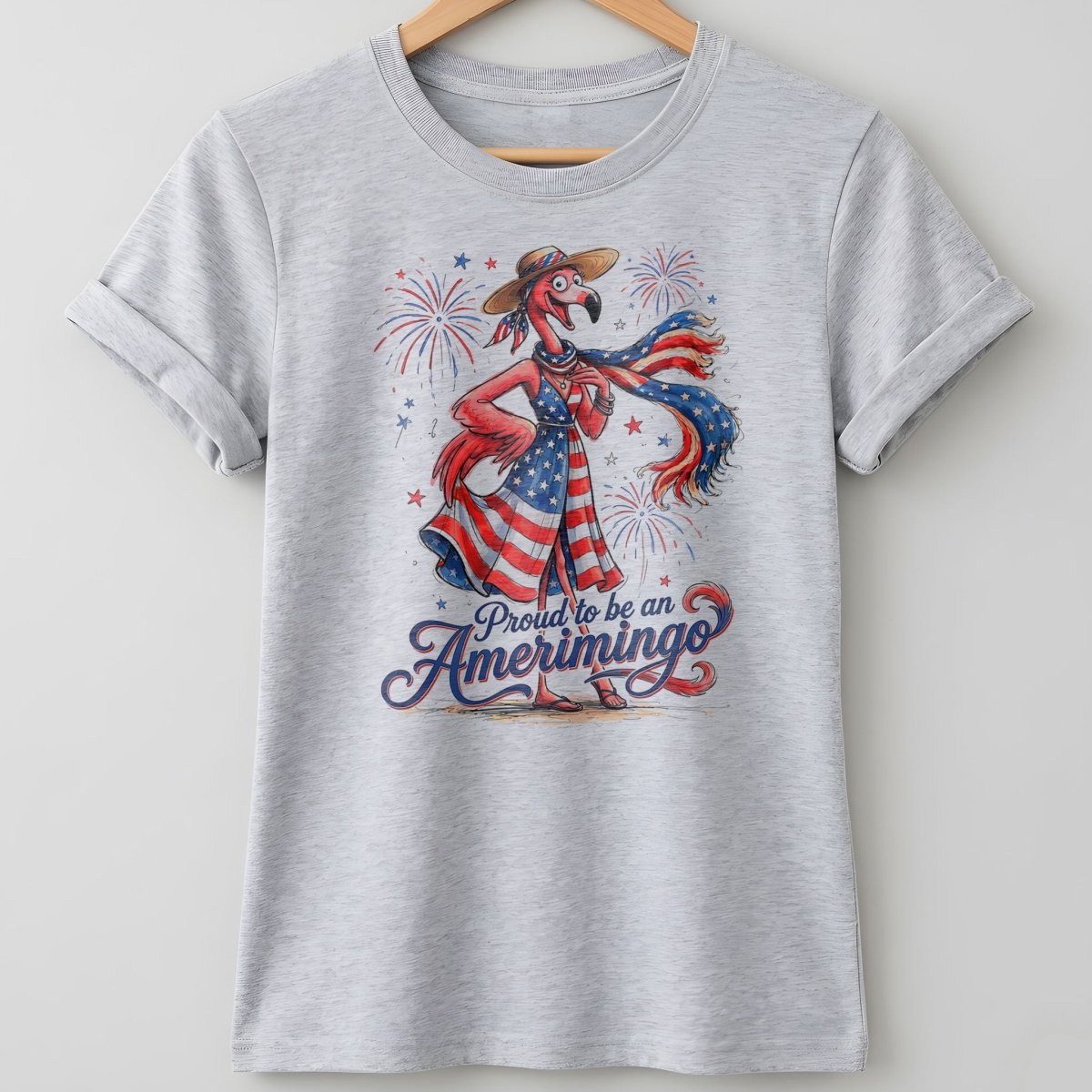 Proud to be an Amerimingo Patriotic Flamingo July 4th Shirt - FlamingoAholic