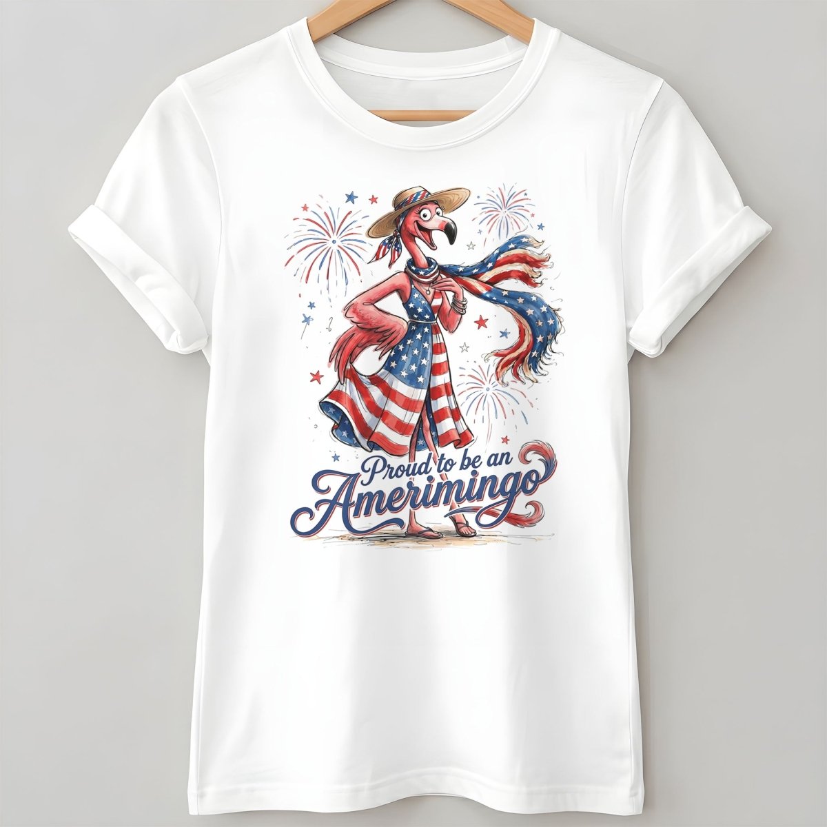 Proud to be an Amerimingo Patriotic Flamingo July 4th Shirt - FlamingoAholic