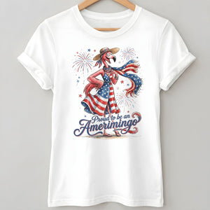 Proud to be an Amerimingo Patriotic Flamingo July 4th Shirt - FlamingoAholic