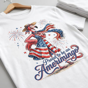 Proud to be an Amerimingo Patriotic Flamingo July 4th Shirt - FlamingoAholic