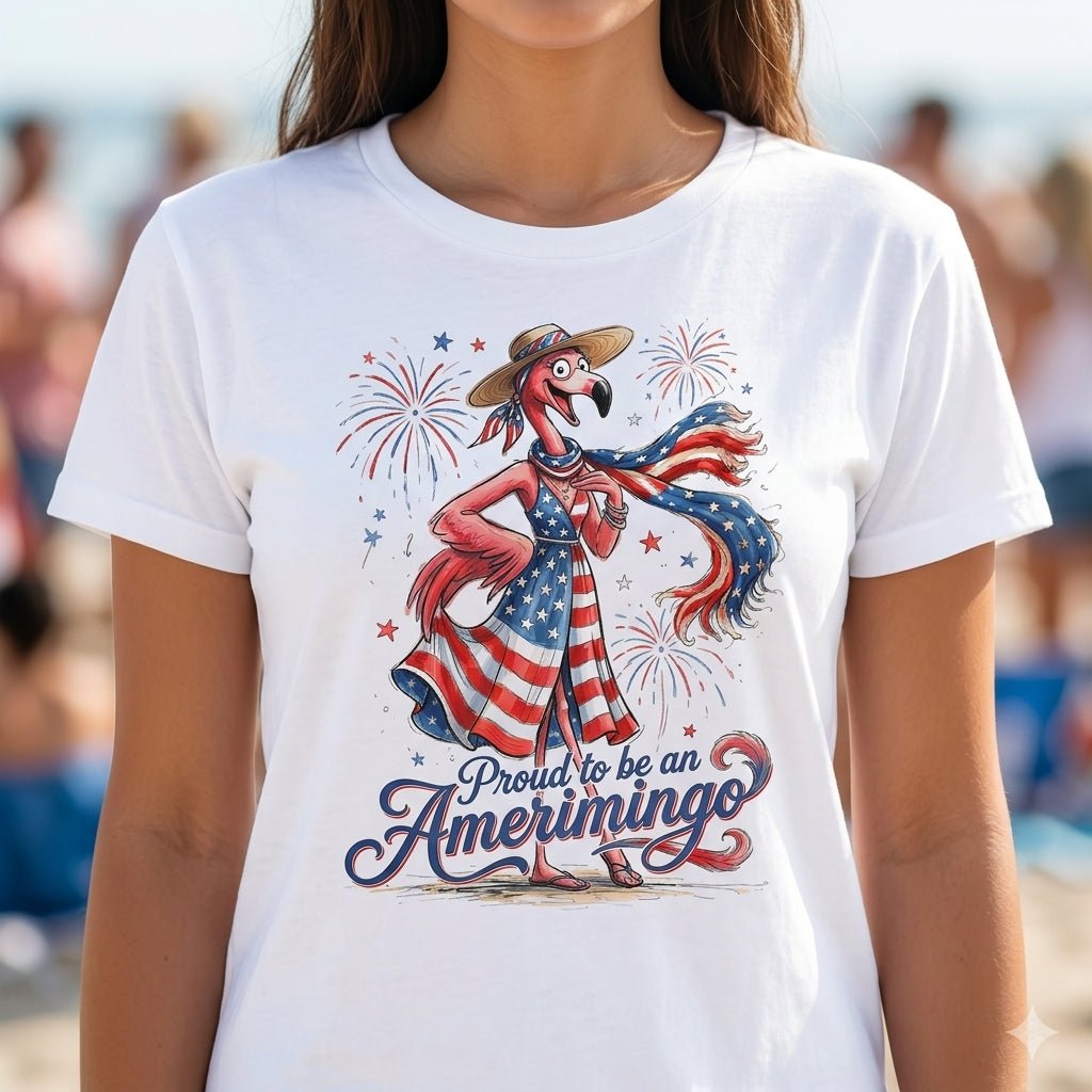 Proud to be an Amerimingo Patriotic Flamingo July 4th Shirt - FlamingoAholic