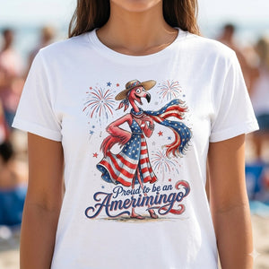 Proud to be an Amerimingo Patriotic Flamingo July 4th Shirt - FlamingoAholic