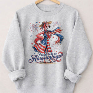 Proud to be an Amerimingo Patriotic Flamingo July 4th Shirt - FlamingoAholic