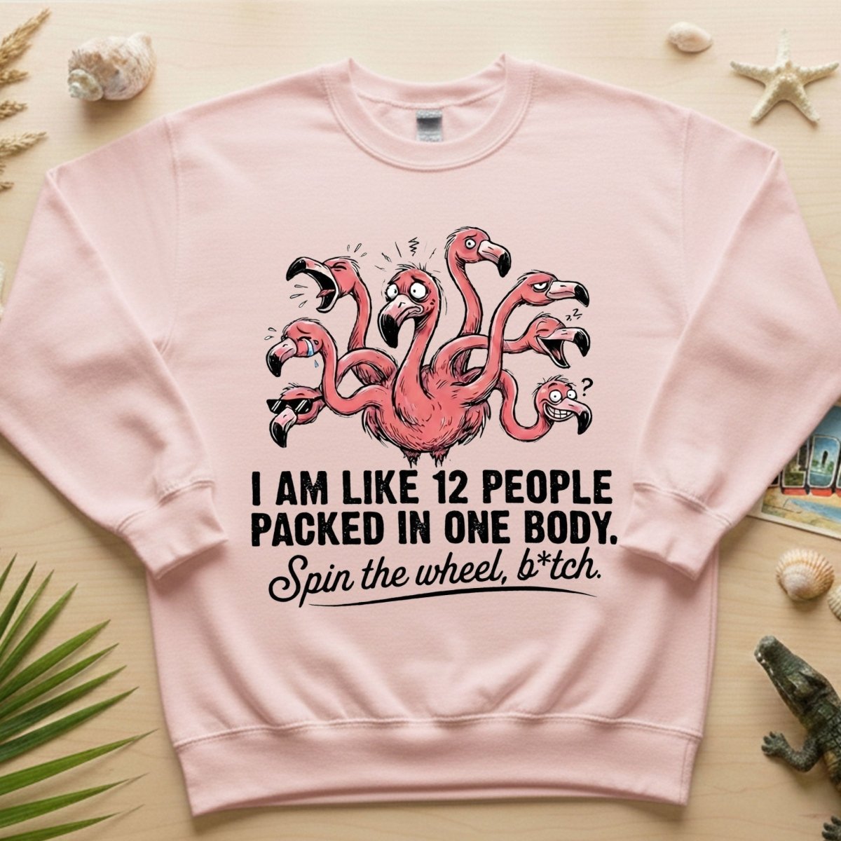 Quirky 12 - in - 1 Personality Flamingo T-Shirt - Sarcastic Quote Tee for Women - FlamingoAholic