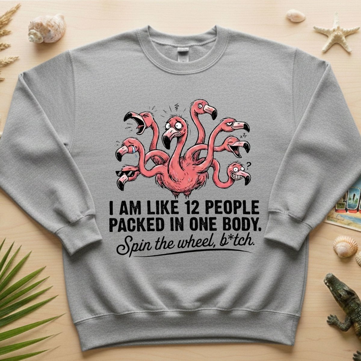 Quirky 12 - in - 1 Personality Flamingo T-Shirt - Sarcastic Quote Tee for Women - FlamingoAholic