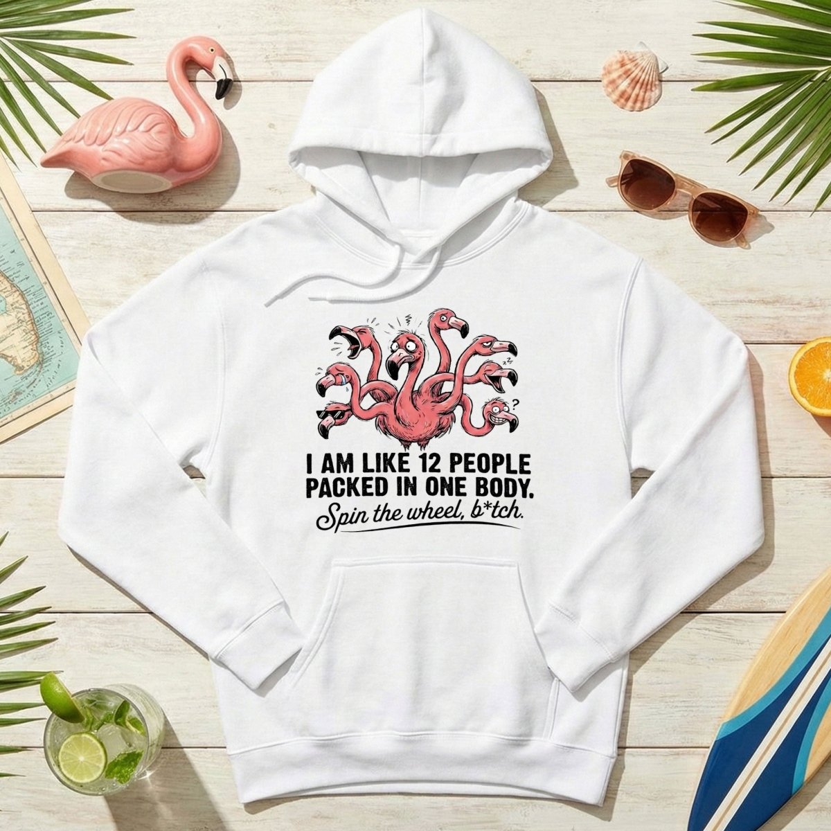 Quirky 12 - in - 1 Personality Flamingo T-Shirt - Sarcastic Quote Tee for Women - FlamingoAholic