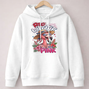 Red, White, And Pink Patriotic Flamingo July 4th Shirt - FlamingoAholic