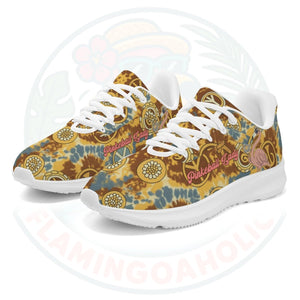 Retro Flamingo Pickleball Cloud Sneakers - Boho Comfort for the Court - FlamingoAholic
