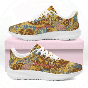 Retro Flamingo Pickleball Cloud Sneakers - Boho Comfort for the Court - FlamingoAholic