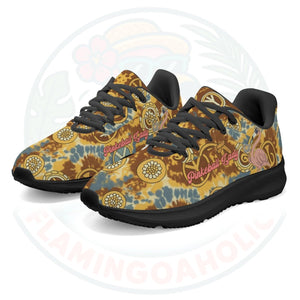 Retro Flamingo Pickleball Cloud Sneakers - Boho Comfort for the Court - FlamingoAholic