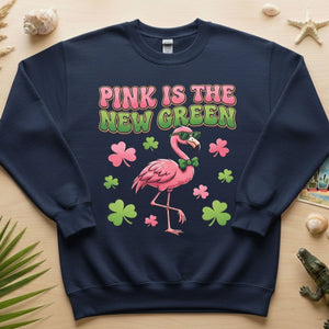 Retro Pink Is The New Green Flamingo St. Patrick's Day T-Shirt - Funny Irish Women's Tee - FlamingoAholic