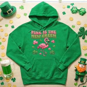 Retro Pink Is The New Green Flamingo St. Patrick's Day T-Shirt - Funny Irish Women's Tee - FlamingoAholic
