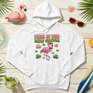 Retro Pink Is The New Green Flamingo St. Patrick's Day T-Shirt - Funny Irish Women's Tee - FlamingoAholic