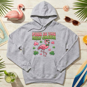 Retro Pink Is The New Green Flamingo St. Patrick's Day T-Shirt - Funny Irish Women's Tee - FlamingoAholic