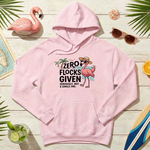 Sarcastic Flamingo Graphic T-Shirt - Zero Flocks Given Sassy Vacation Tee - FlamingoAholic